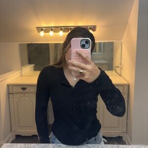 Black Hennley Long Sleeve with Buttons